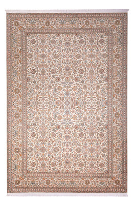 Zijden tapijt - Kashmir Silk - 318 x 216 cm - donker beige