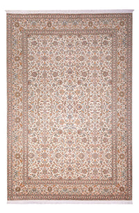 Zijden tapijt - Kashmir Silk - 318 x 216 cm - donker beige