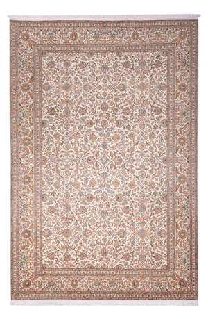 Zijden tapijt - Kashmir Silk - 318 x 216 cm - donker beige