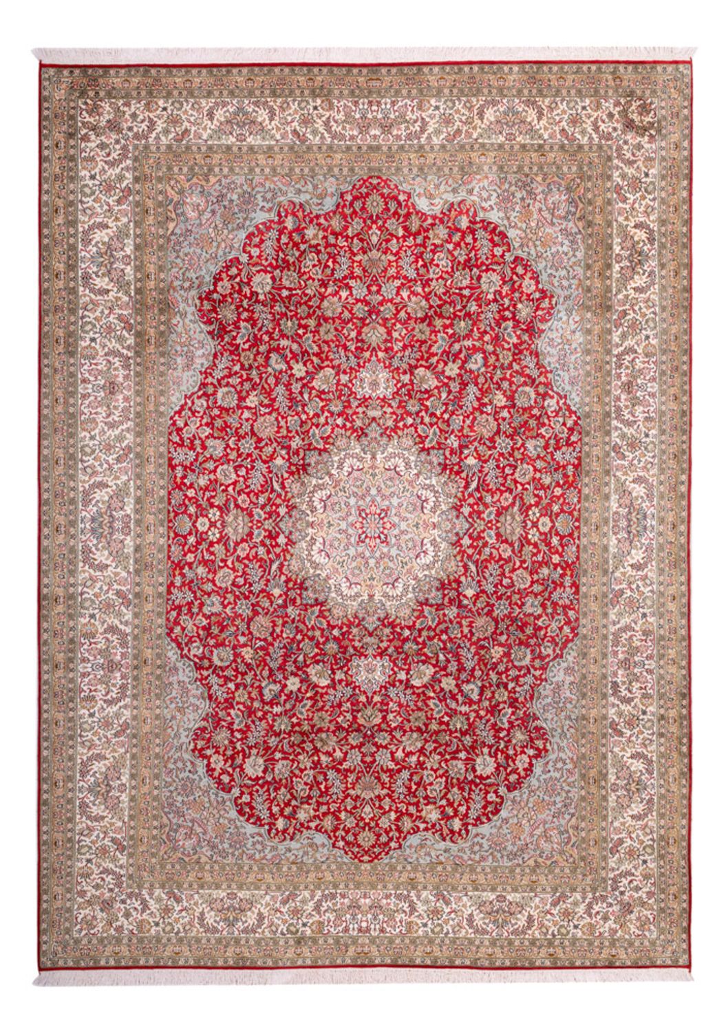 Zijden tapijt - Kashmir Silk - 303 x 220 cm - rood