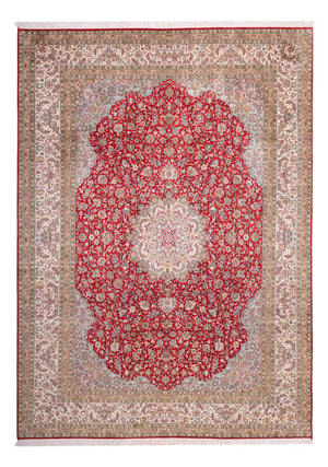 Zijden tapijt - Kashmir Silk - 303 x 220 cm - rood