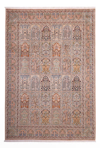 Zijden tapijt - Kashmir Silk - 317 x 221 cm - donker beige