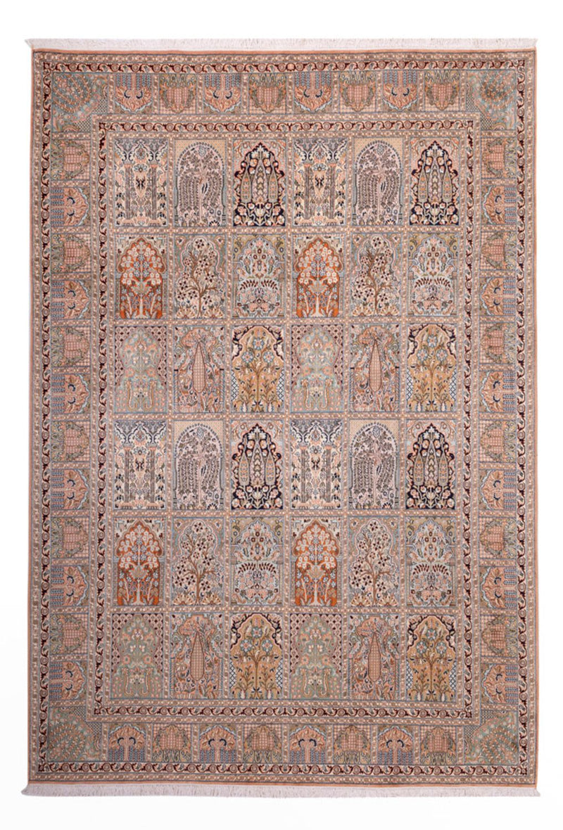 Zijden tapijt - Kashmir Silk - 317 x 221 cm - donker beige