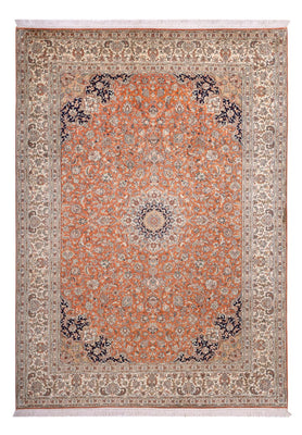 Zijden tapijt - Kashmir Silk - 306 x 220 cm - terracotta