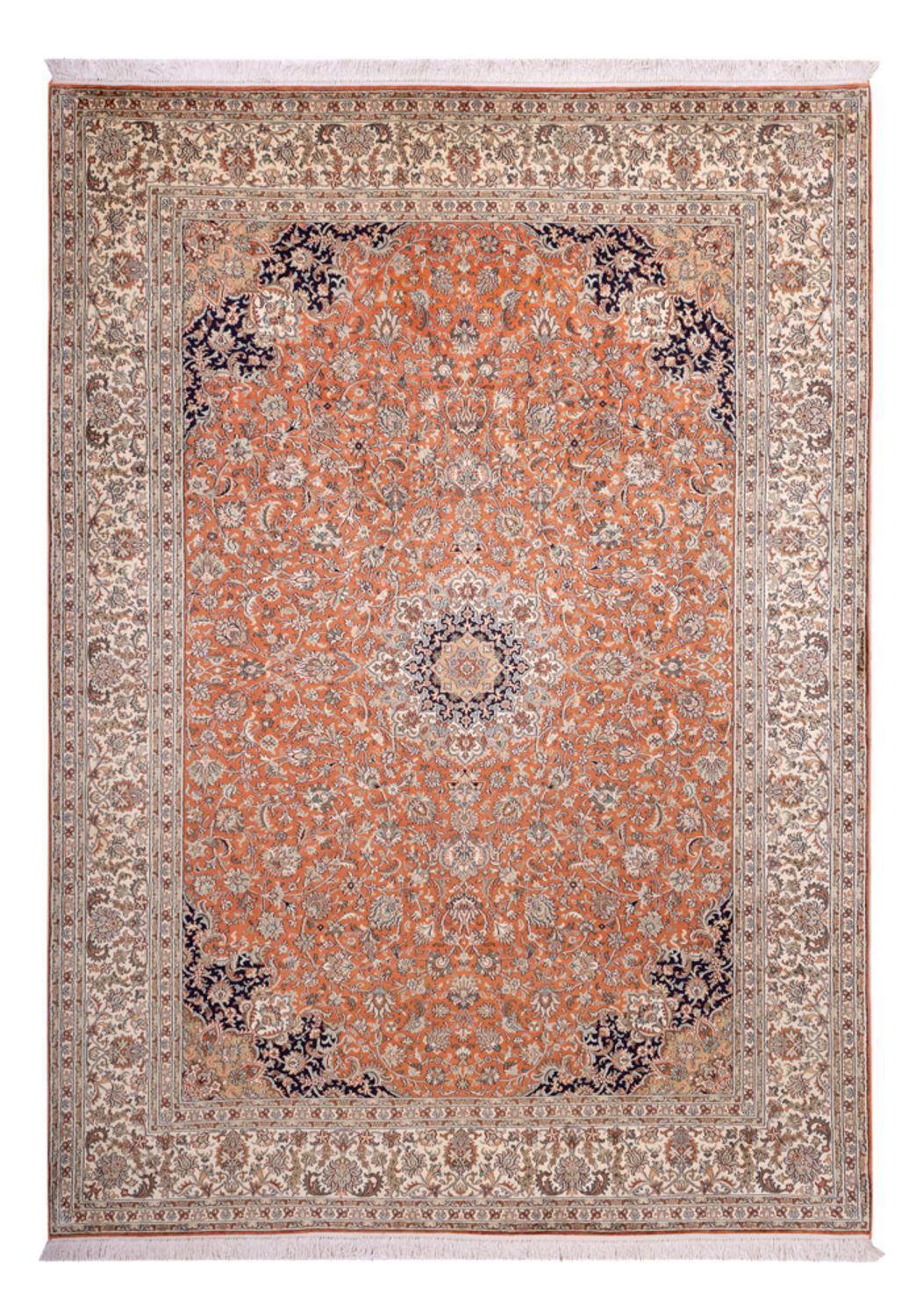 Zijden tapijt - Kashmir Silk - 306 x 220 cm - terracotta