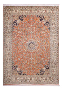 Zijden tapijt - Kashmir Silk - 306 x 220 cm - terracotta