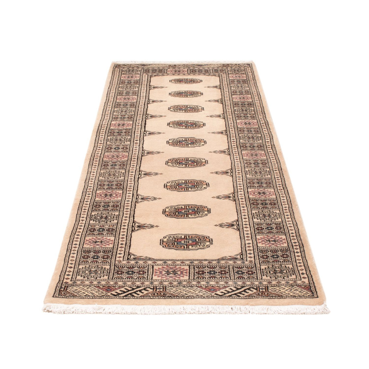 Loper Pakistaans tapijt - 234 x 76 cm - beige
