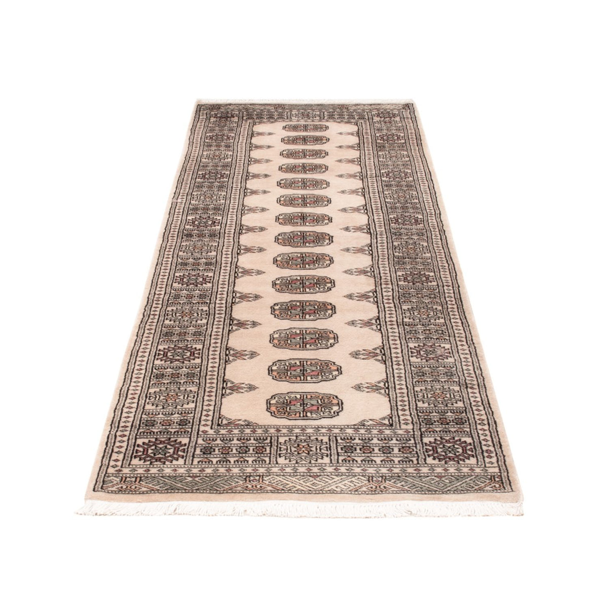 Loper Pakistaans tapijt - 254 x 77 cm - beige