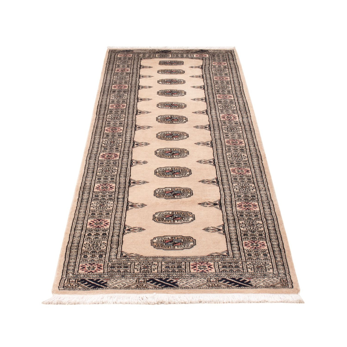 Loper Pakistaans tapijt - 253 x 79 cm - beige