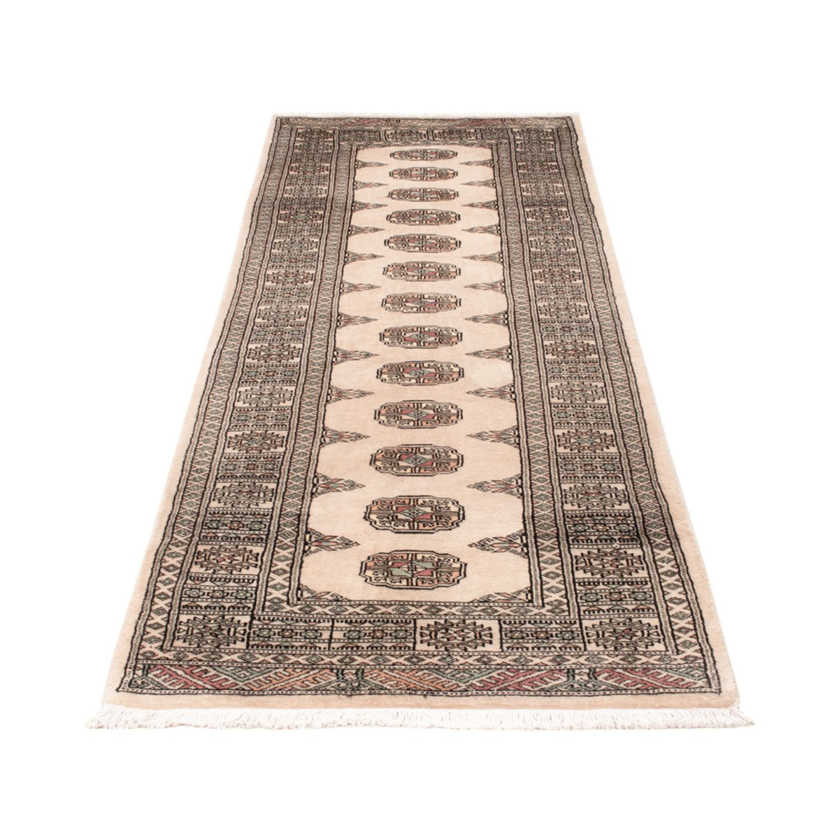 Loper Pakistaans tapijt - 248 x 77 cm - beige
