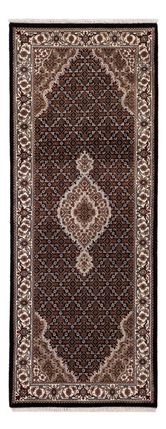 Loper Oosters tapijt - Tabriz - 204 x 80 cm - donker beige