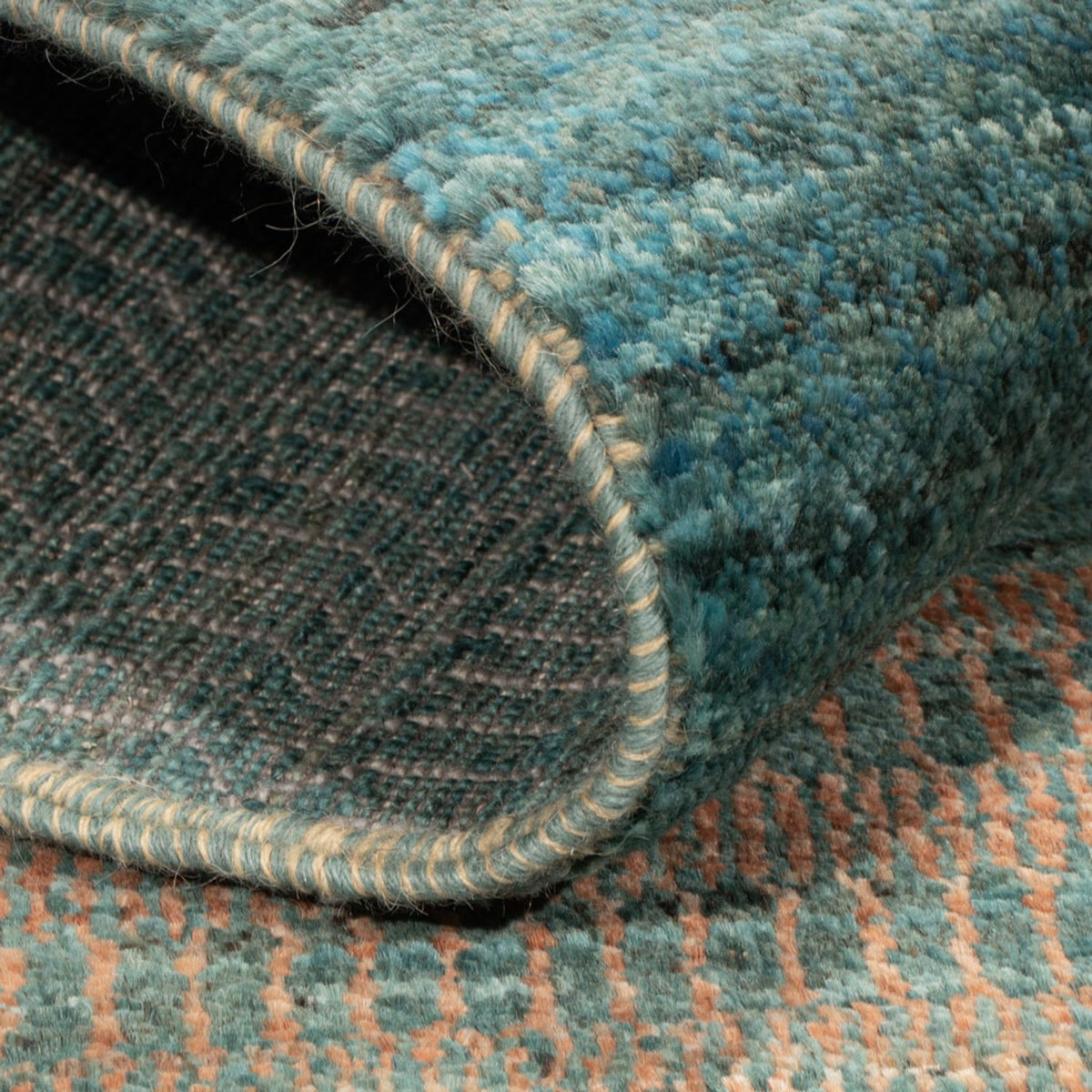 Designer tapijt - 195 x 154 cm - donkergroen