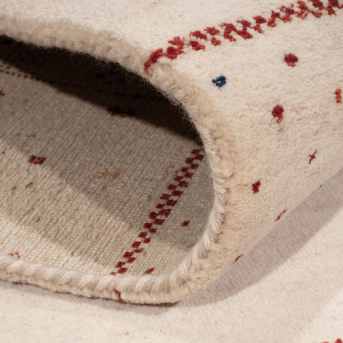 Gabbeh Tapijt - Loribaft Indus - 190 x 148 cm - wit  crème