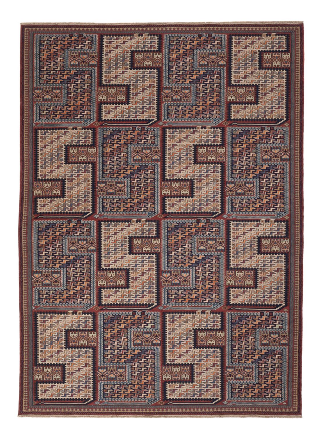 Kelim tapijt - Oosters - Soumak - 216 x 152 cm - donker beige