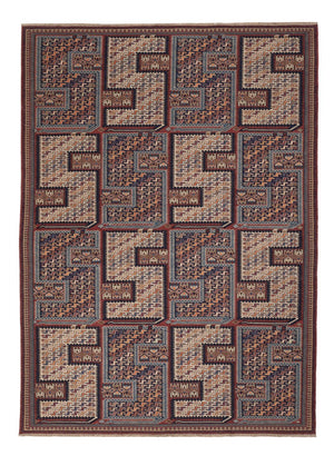 Kelim tapijt - Oosters - Soumak - 216 x 152 cm - donker beige