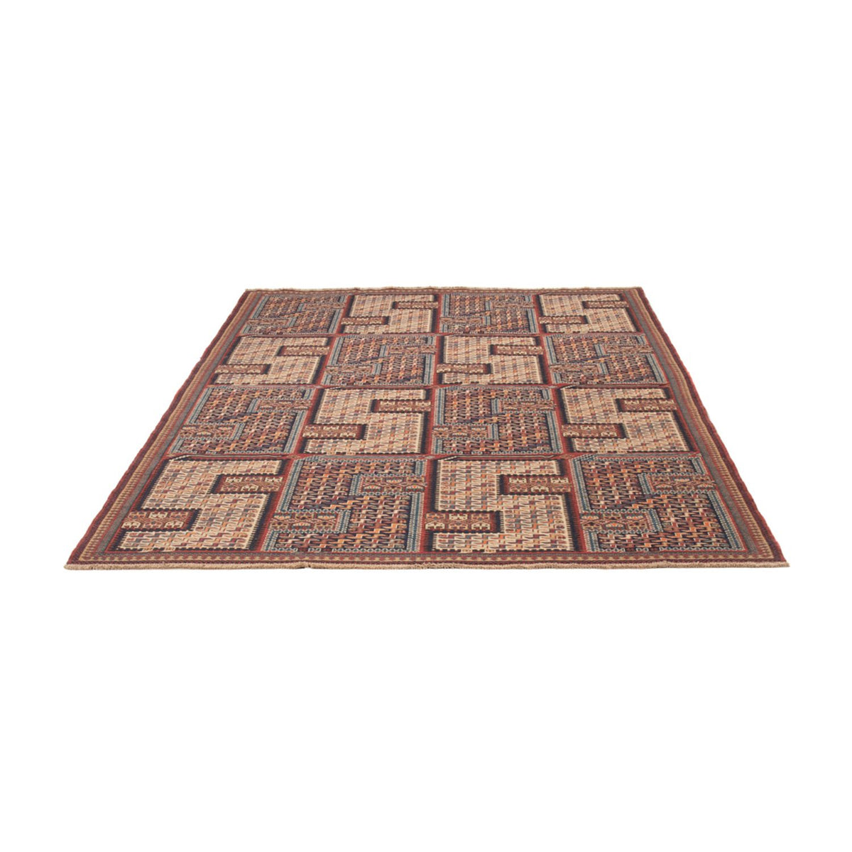 Kelim tapijt - Oosters - Soumak - 216 x 152 cm - donker beige