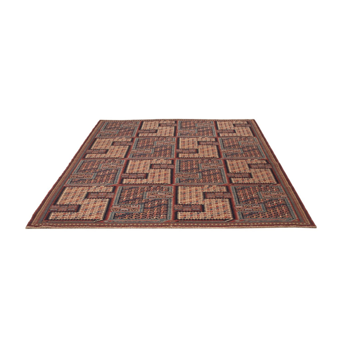 Kelim Teppich - Oriental - Soumak - 207 x 165 cm - dunkelbeige