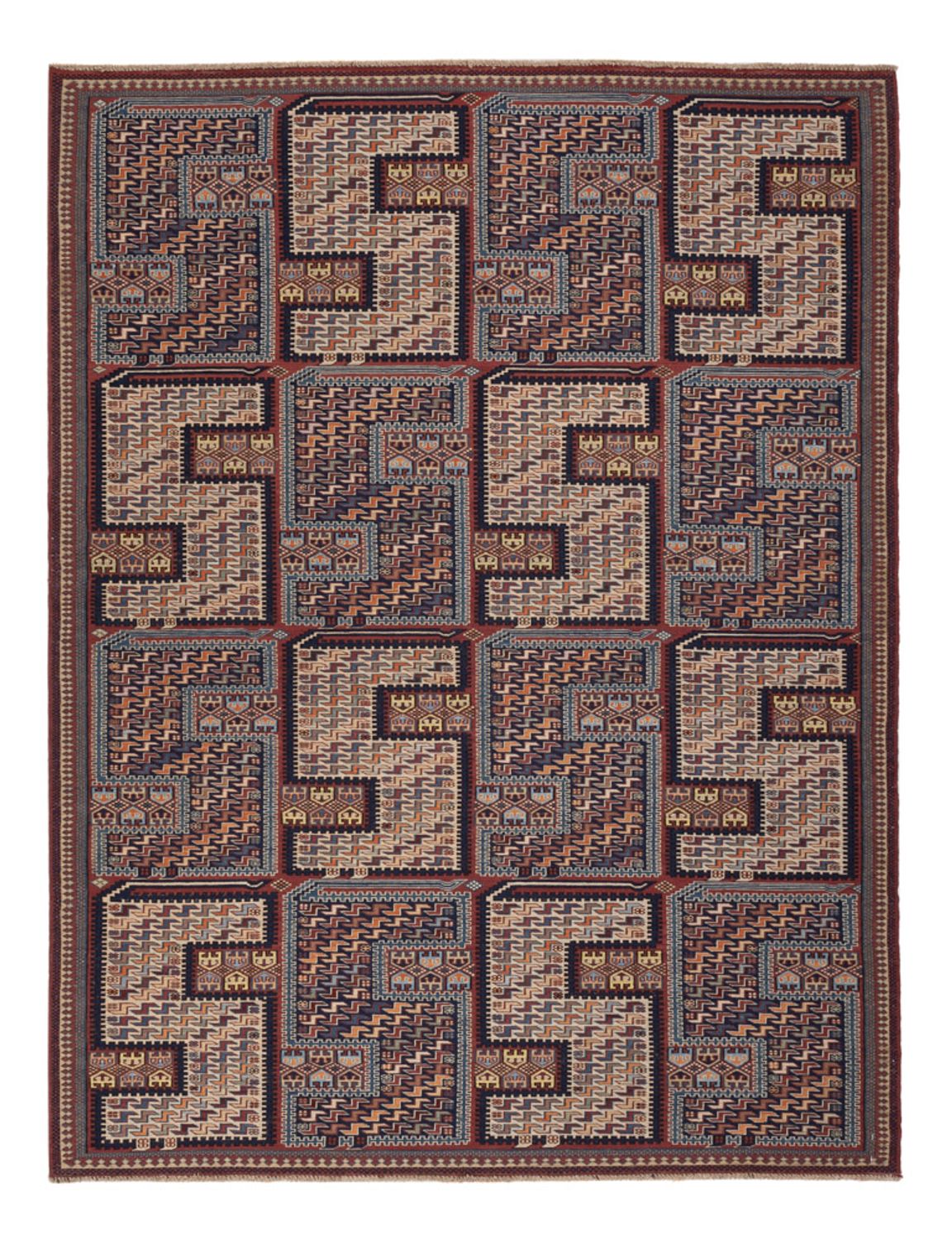 Kelim tapijt - Oosters - Soumak - 209 x 166 cm - donker beige
