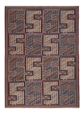 Kelim tapijt - Oosters - Soumak - 214 x 155 cm - donker beige