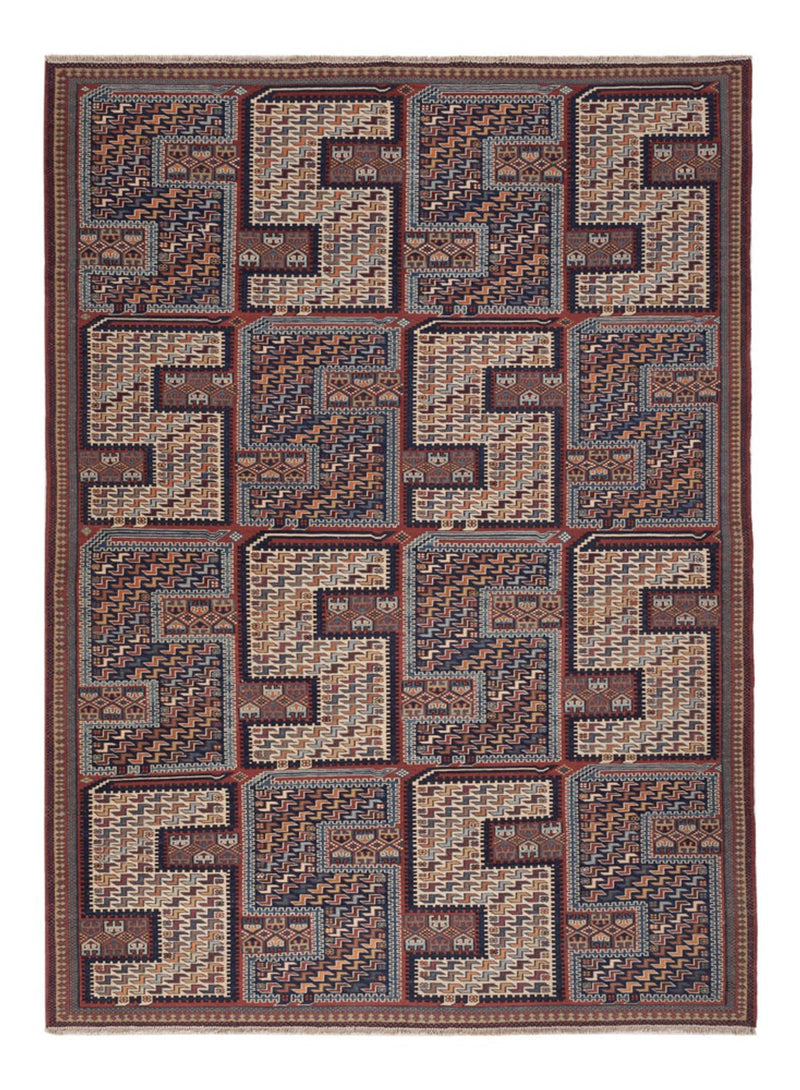 Kelim tapijt - Oosters - Soumak - 214 x 155 cm - donker beige