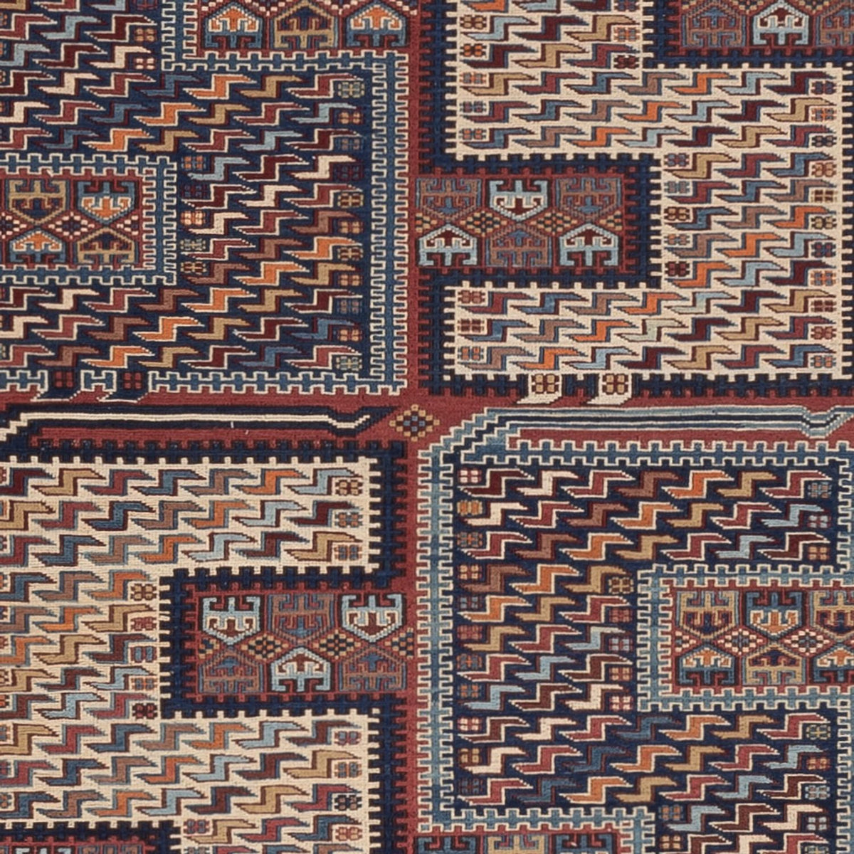 Kelim tapijt - Oosters - Soumak - 214 x 155 cm - donker beige