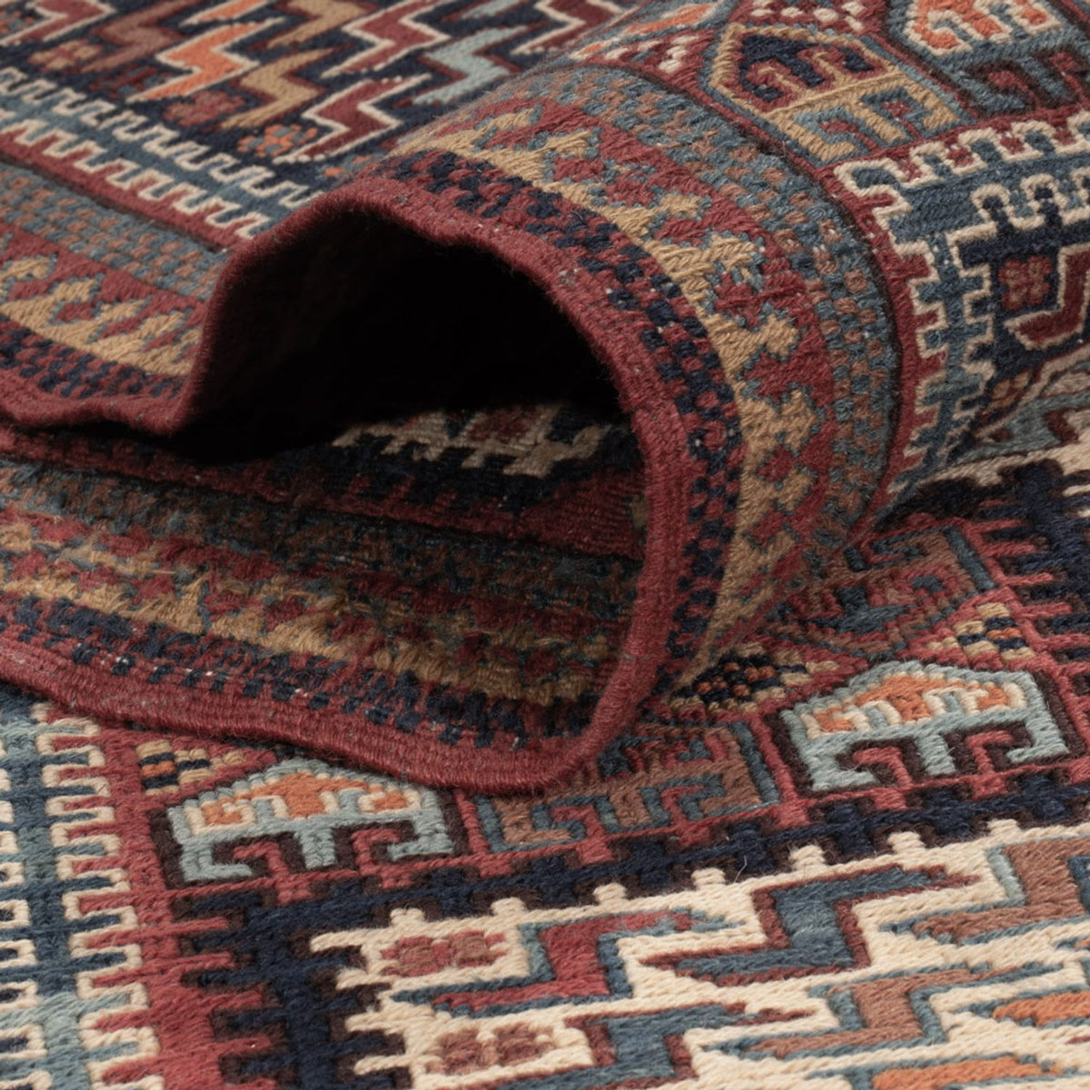 Kelim tapijt - Oosters - Soumak - 214 x 155 cm - donker beige