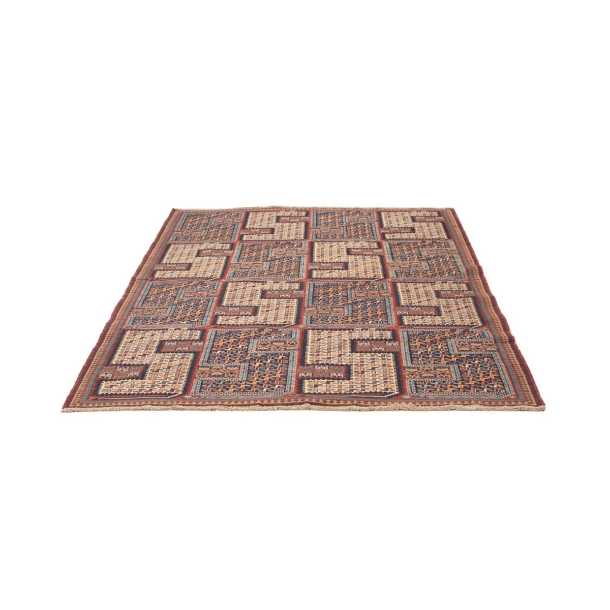 Kelim tapijt - Oosters - Soumak - 214 x 155 cm - donker beige