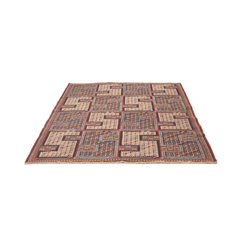 Kelim tapijt - Oosters - Soumak - 214 x 155 cm - donker beige
