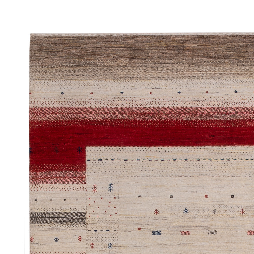 Gabbeh Tapijt - Loribaft Indus - 242 x 176 cm - licht beige