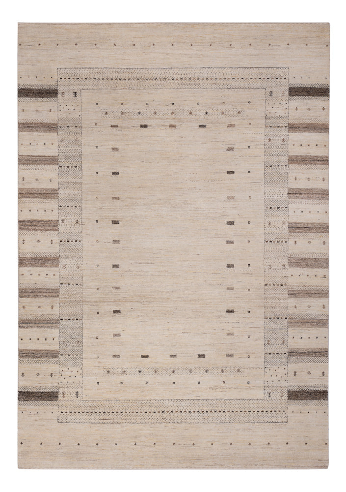 Gabbeh Tapijt - Loribaft Indus - 246 x 176 cm - licht beige