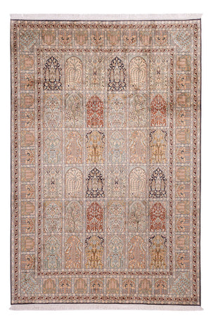 Zijden tapijt - Kashmir Silk - 315 x 214 cm - licht beige