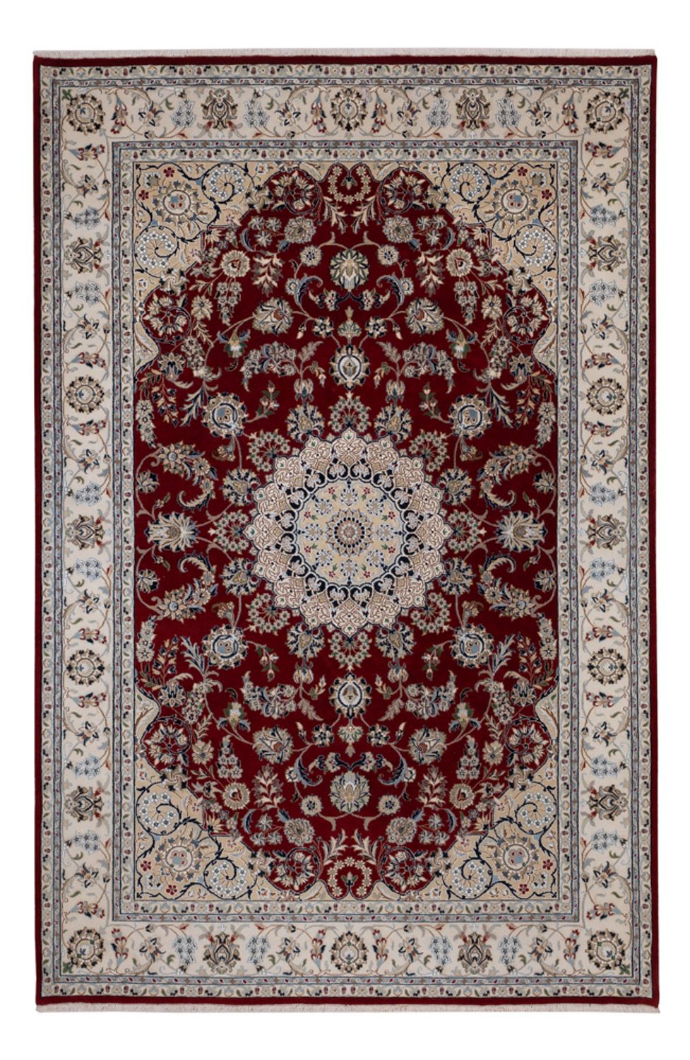 Oosters tapijt - Nain - Indus - 303 x 200 cm - donkerrood
