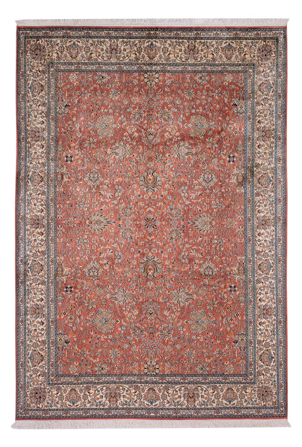 Zijden tapijt - Kashmir Silk - 268 x 184 cm - licht rood