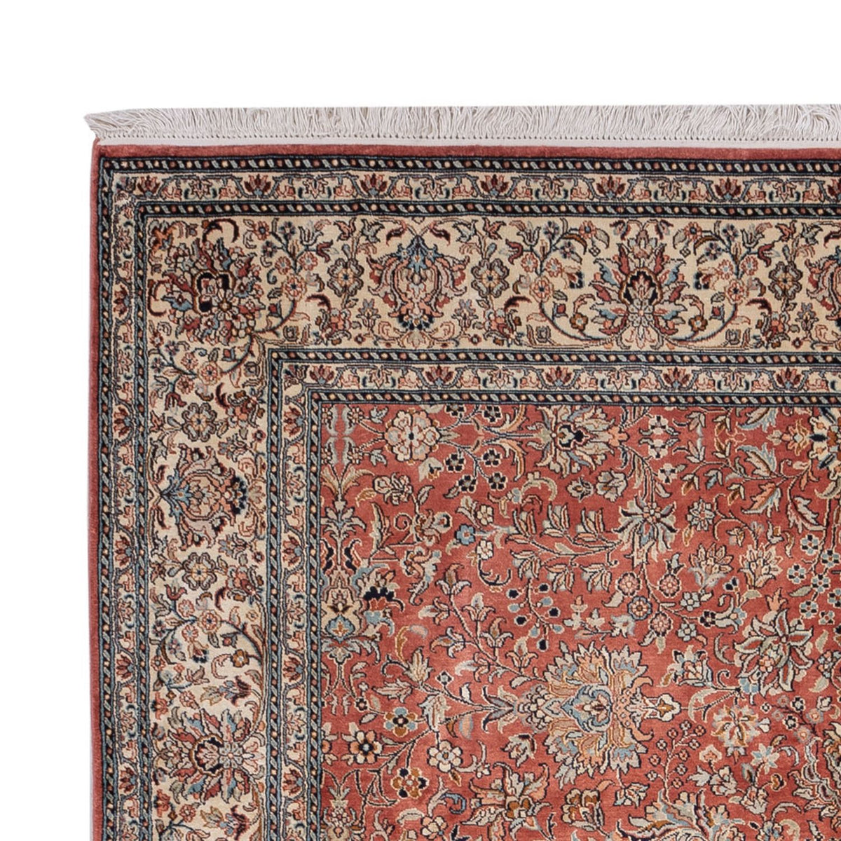 Zijden tapijt - Kashmir Silk - 268 x 184 cm - licht rood