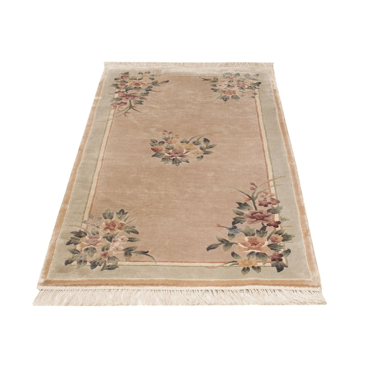 Zijden tapijt - China zijde - 135 x 70 cm - beige