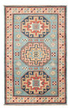 Kazak Tapijt 78x124cm - Oosters Tapijt - Rechthoekig / Lichtblauw / 78 x 124 cm Rechthoekig