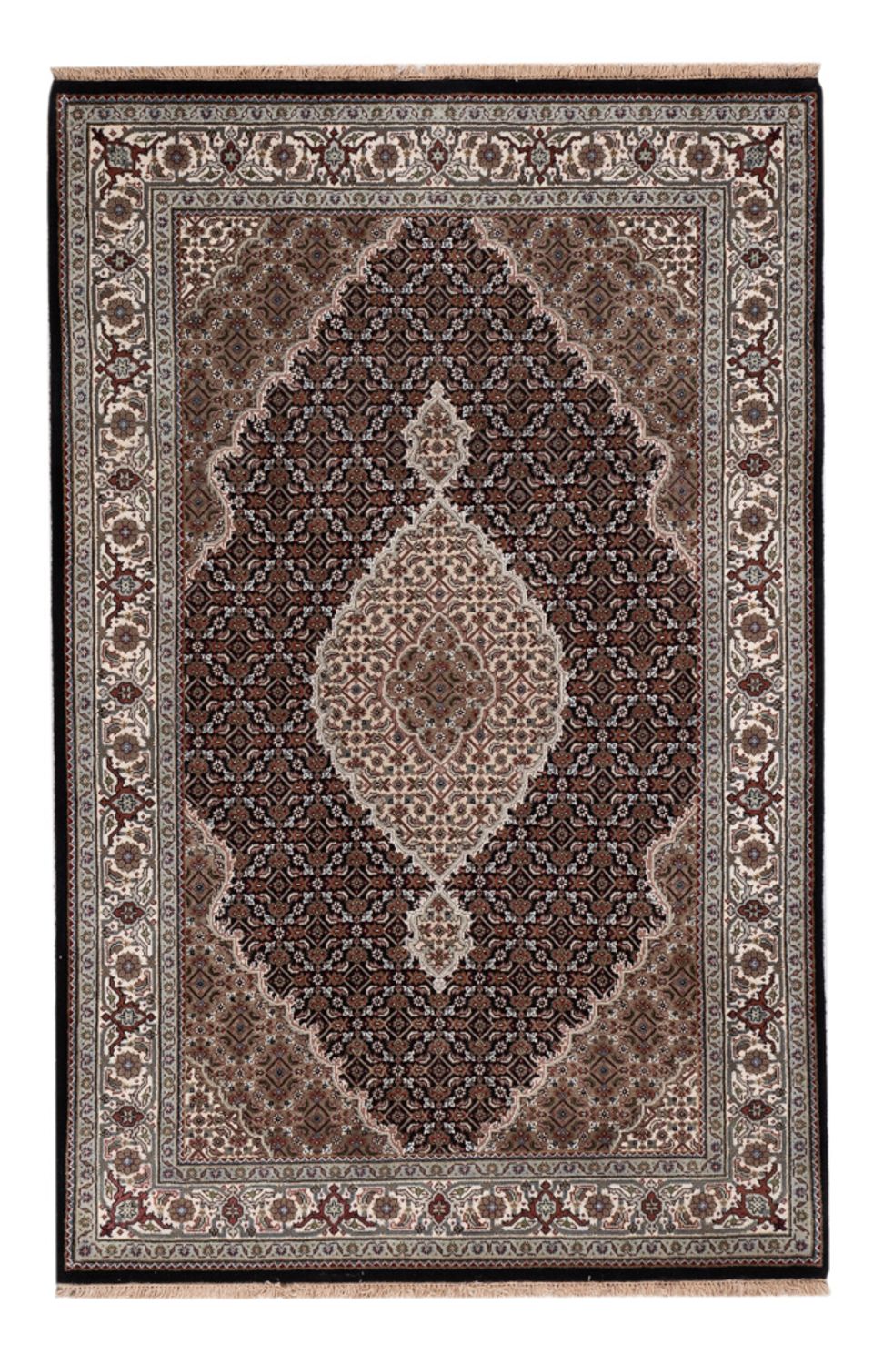Oosters tapijt - Tabriz - 188 x 123 cm - donker beige