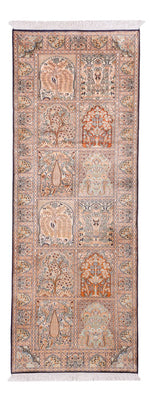 Loper Zijden tapijt - Kashmir Silk - 236 x 80 cm - donker beige