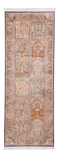 Loper Zijden tapijt - Kashmir Silk - 236 x 80 cm - donker beige