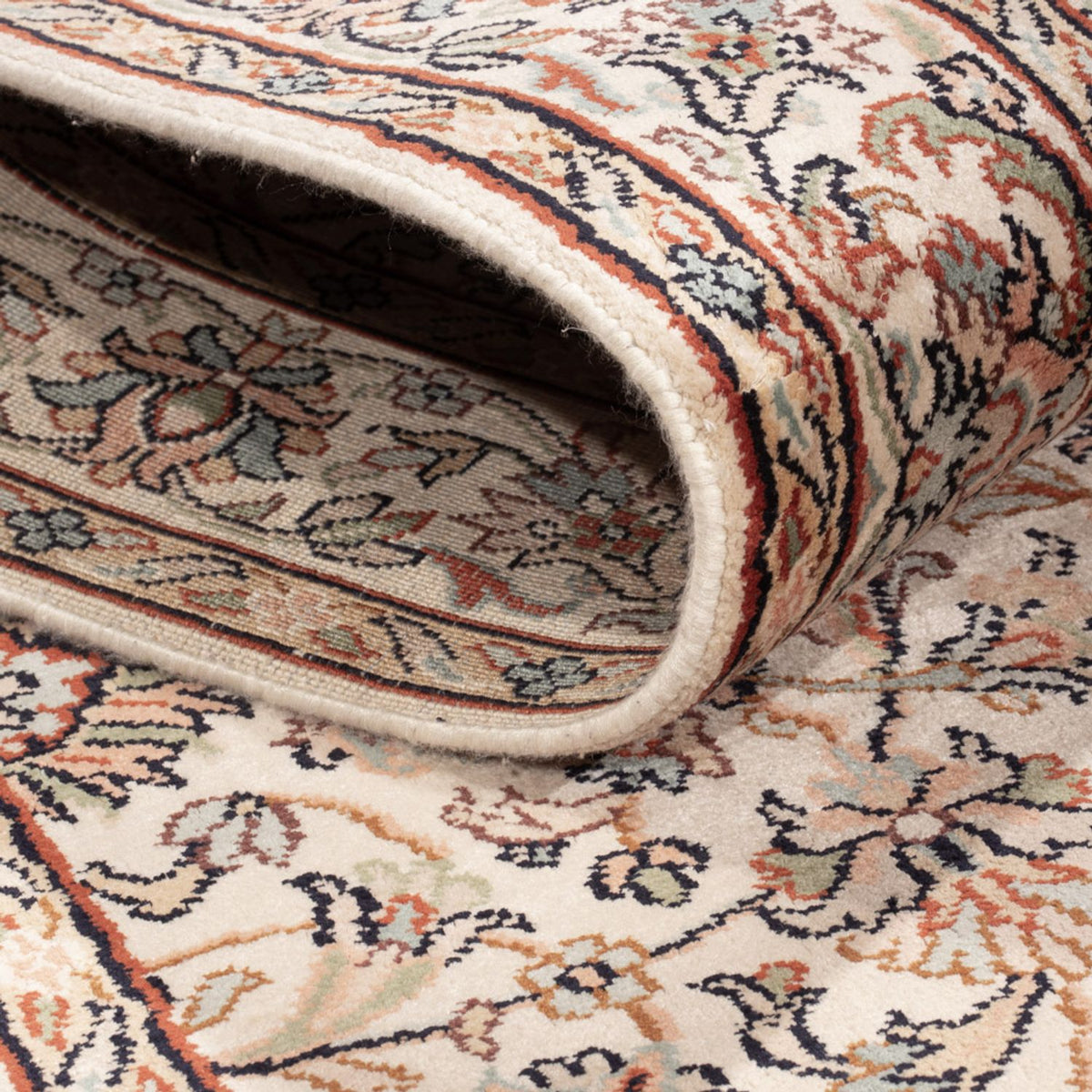 Loper Zijden tapijt - Kashmir Silk - 307 x 77 cm - beige