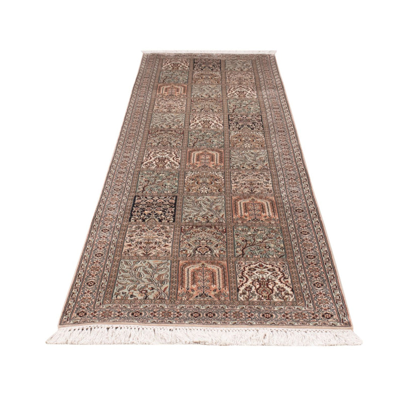 Loper Zijden tapijt - Kashmir Silk - 304 x 79 cm - donker beige