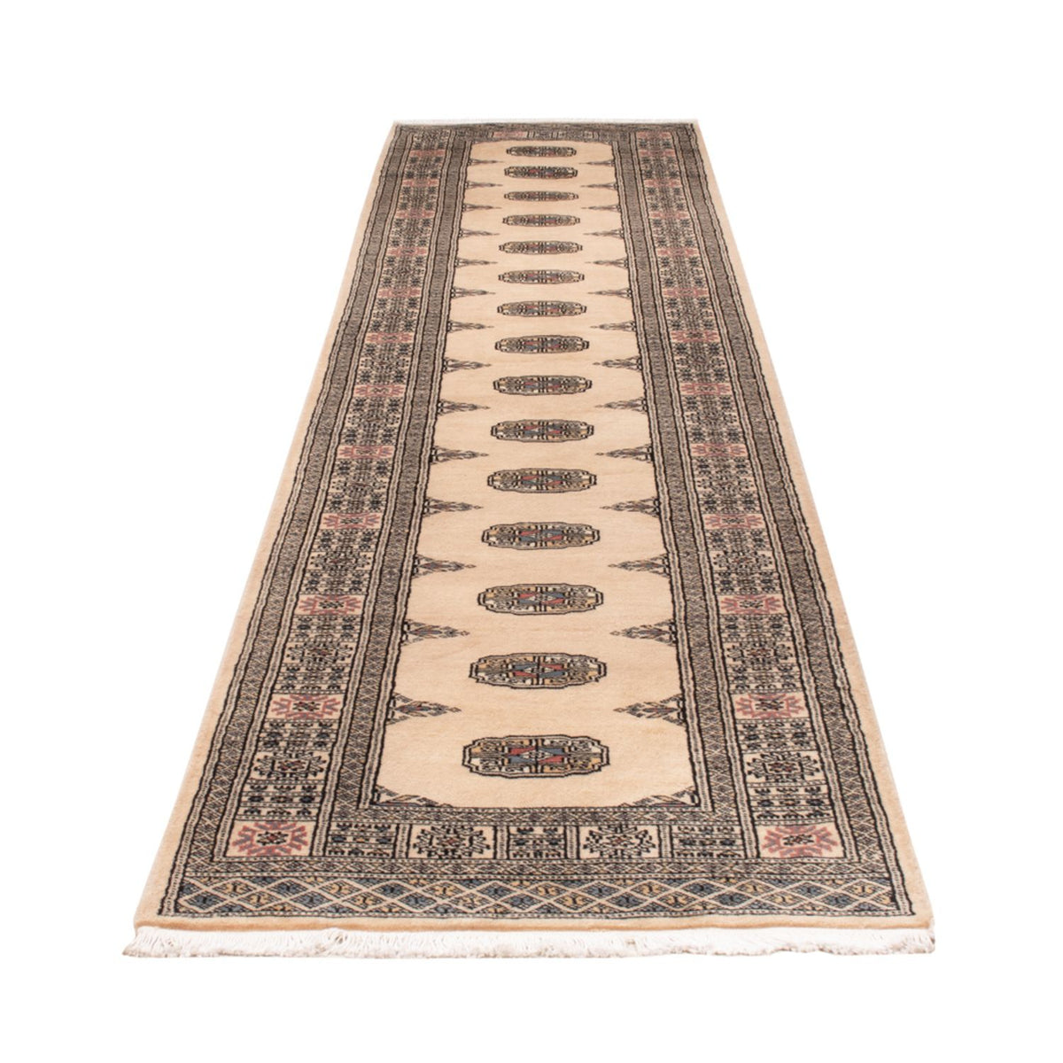 Loper Pakistaans tapijt - 358 x 80 cm - beige