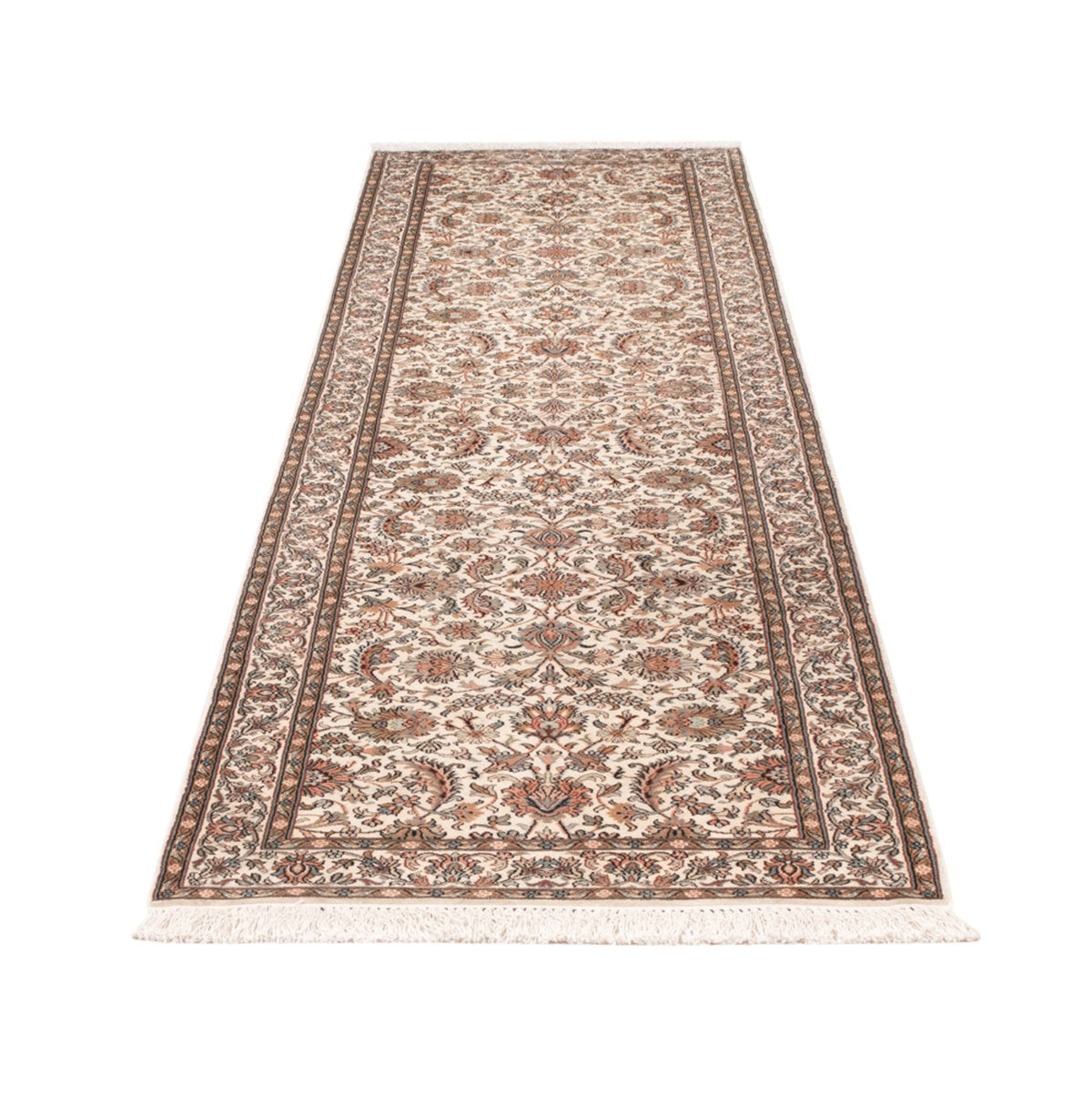 Loper Zijden tapijt - Kashmir Silk - 308 x 80 cm - beige