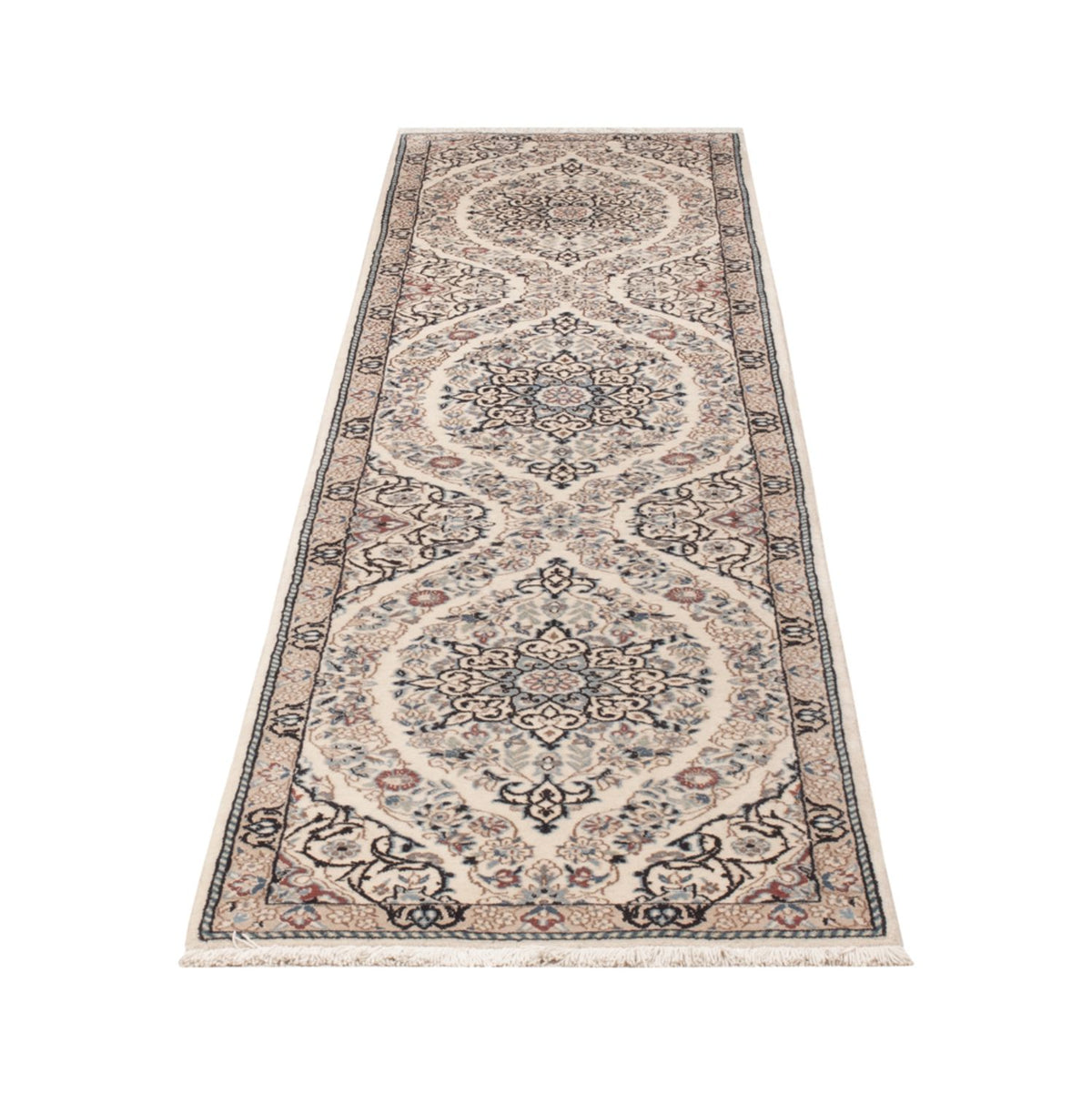 Loper Perzisch tapijt - Nain - 293 x 60 cm - donker beige