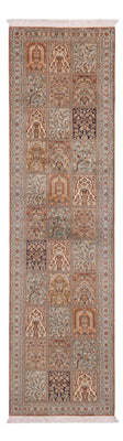 Loper Zijden tapijt - Kashmir Silk - 301 x 77 cm - donker beige