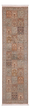 Kasjmir zijde Tapijt 77x301cm - Oosters Tapijt - Loper / Donker beige / 77 x 301 cm Loper