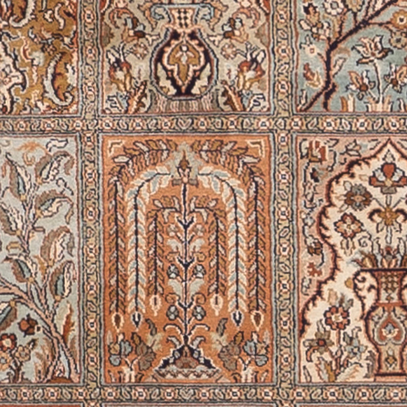 Loper Zijden tapijt - Kashmir Silk - 301 x 77 cm - donker beige