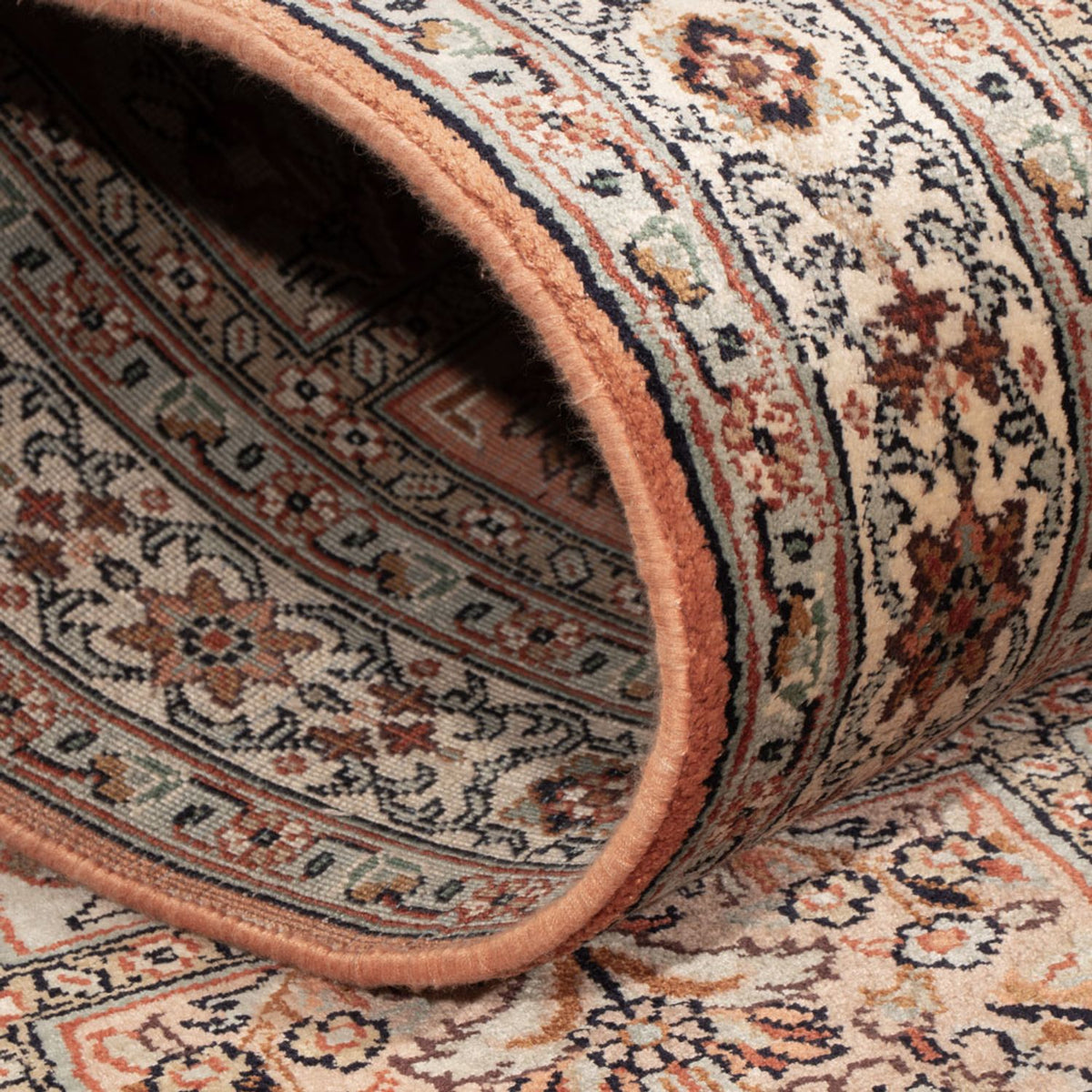 Loper Zijden tapijt - Kashmir Silk - 301 x 77 cm - donker beige