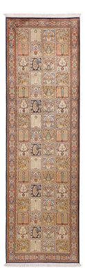 Loper Zijden tapijt - Kashmir Silk - 280 x 77 cm - donker beige