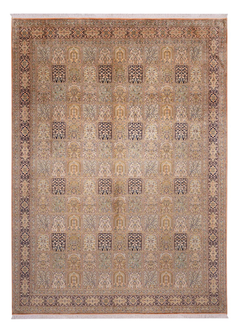 Zijden tapijt - Kashmir Silk - 378 x 273 cm - donker beige